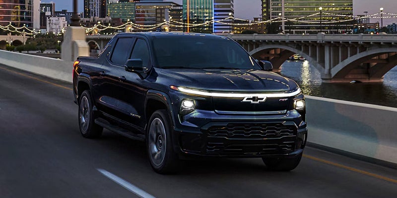 Silverado-EV showcasing its and modern Front view