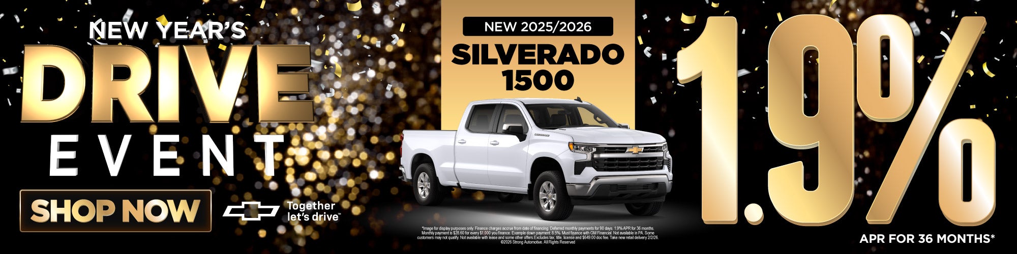 NEW 2025/2026 SILVERADO 1500	1.9% APR / 36 MO*