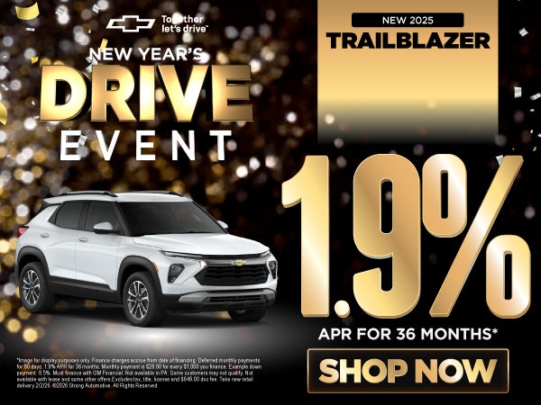 NEW 2025 TRAILBLAZER 	1.9% APR / 36 MO*