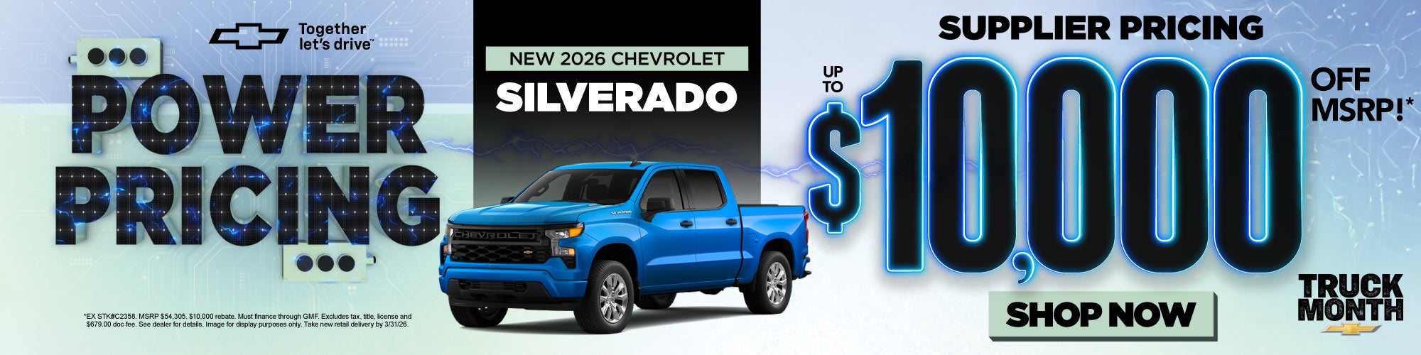 NEW 2026 CHEVROLET SILVERADO	SUPPLIER PRICING UP TO $10,000 