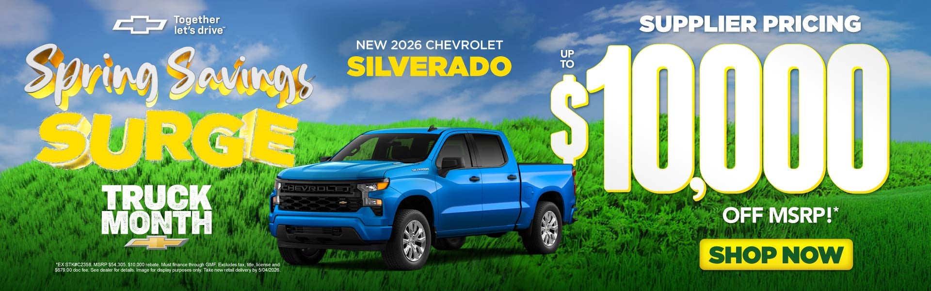 NEW 2026 CHEVROLET SILVERADO	SUPPLIER PRICING UP TO $10,000 