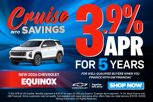 NEW 2026 Chevrolet Equinox 	"3.9% APR FOR 5 YEARS For Well-Q