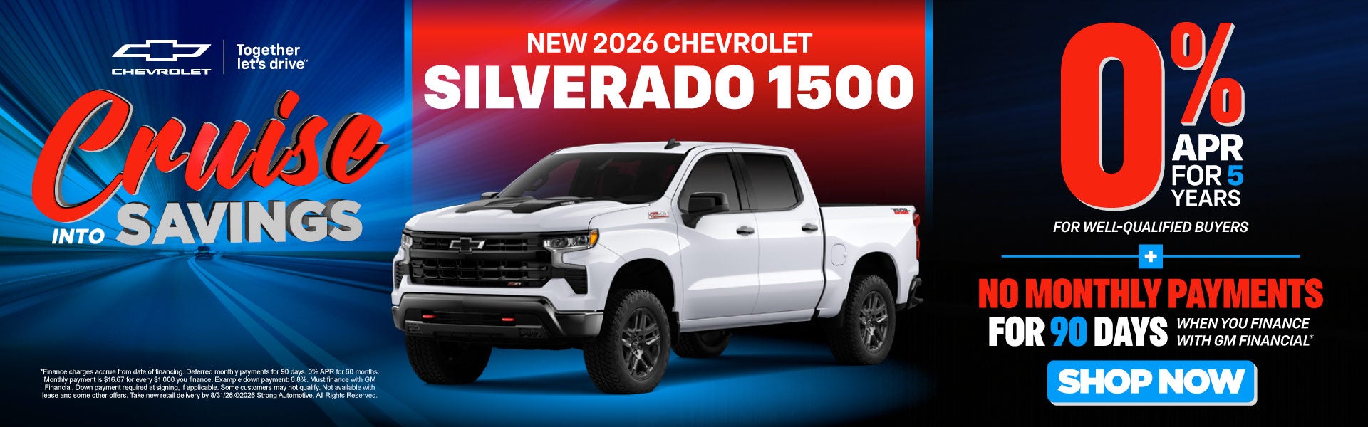 NEW 2026 Chevrolet Silverado 1500	"0% APR FOR 5 YEARS For We