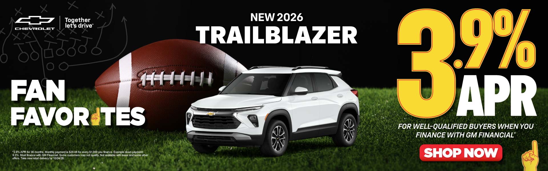 "NEW 2026 TRAILBLAZER "	"3.9% APR For well-qualified buyers 